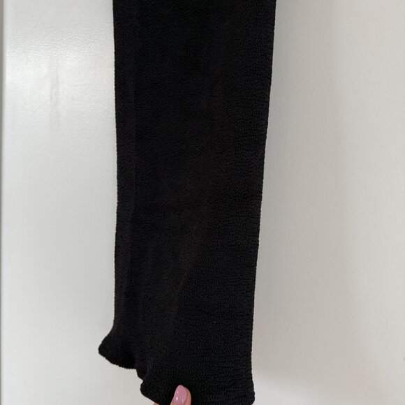 NWT Hunza G Nancy Bodycon Mini Dress One Shoulder Black Stretch Crinkled Fabric - Picture 5 of 9